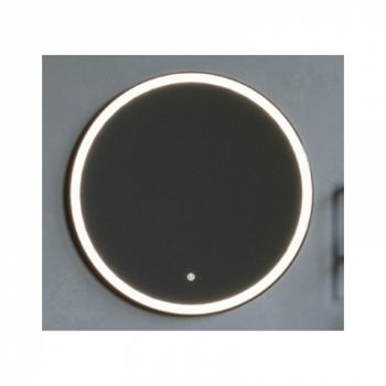 Oglinda rotunda 60 cm cu rama neagra, iluminare LED si dezaburire, Fluminia, Ando