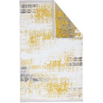 Covor Eko rezistent, NK 01 - Yellow, Grey, 100% poliester, 115 x 180 cm