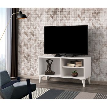 Comoda TV Zisino, Kalune Design, 100x35x54 cm, alb ieftina