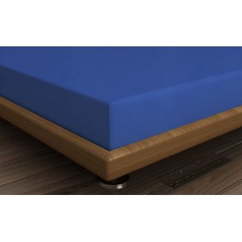 Cearceaf de pat cu elastic, 160x200 cm, 100% bumbac ranforce, Patik, Dark Blue, albastru inchis