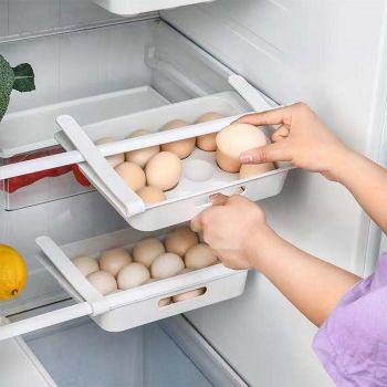 Raft culisant, pentru frigider, depozitare 12 oua, 26x5x18 cm, grena