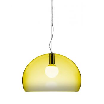 Suspensie Kartell FL/Y design Ferruccio Laviani E27 max 15W LED h33cm galben transparent