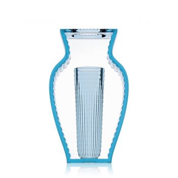 Vaza Kartell I Shine design Eugeni Quitllet 20x33cm albastru transparent