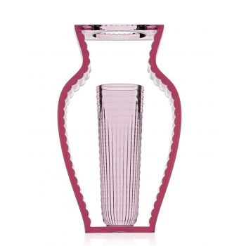 Vaza Kartell I Shine design Eugeni Quitllet 20x33cm roz transparent
