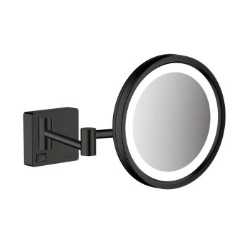 Oglinda cosmetica cu brat Hansgrohe Logis AddStoris x3 16cm iluminat LED negru mat