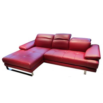 Canapea de colt Softaly Adamo B878 orientare stanga tapiterie piele Denver rosu 10BR