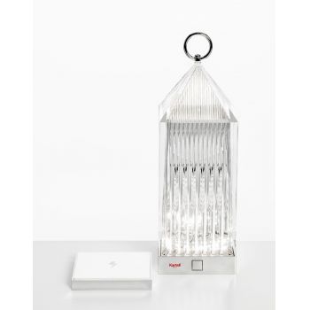 Lampa portabila de exterior Kartell Lantern design Fabio Novembre 1 2W LED transparent