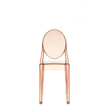 Set 2 scaune Kartell Victoria Ghost design Philippe Starck roz transparent