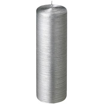 Lumanare La Francaise Colorama de Fetes Cylindre d 8cm h 25cm 40 ore argintiu