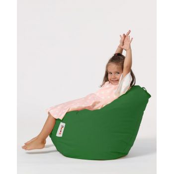 Fotoliu puf pentru copii, Bean Bag, Ferndale, 60x60 cm, poliester impermeabil, verde