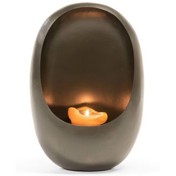 Suport lumanare Deko Senso Standing Egg 15x9x21cm metal zinc - auriu antichizat