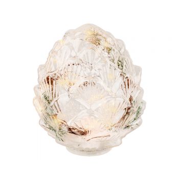 Decoratiune luminoasa Pinecone, Lumineo, 17x19 cm, sticla