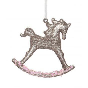 Glob Rocking horse, Decoris, 3x10.5x10 cm, plastic, roz ieftina