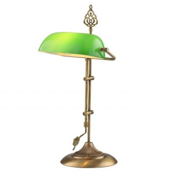 Lampa de masa, ML-9063-Green, Avonni, 30 x 20 x 56 cm, 1 x E27, 60W, verde/aramiu antic