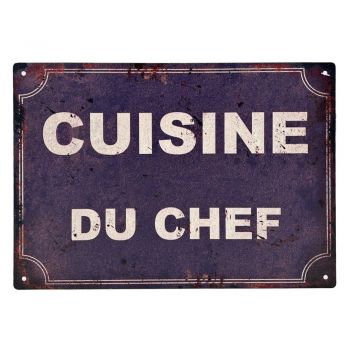 Semn din metal/din sticlă 30x21 cm Cuisine Du Chef – Antic Line