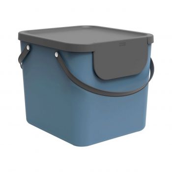 Cos de gunoi pentru colectare selectiva Albula, Rotho, 40 L, plastic, albastru