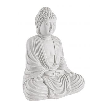 Decoratiune Pattaya Buddha Seated, Bizzotto, 33.5x25x42 cm, alb