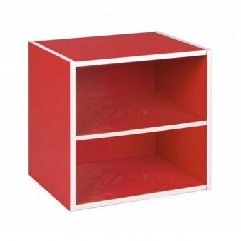 Raft modular, Composite Cube Shelf, Bizzotto, 35x29.5x35 cm, PAL laminat/MDF, rosu ieftina