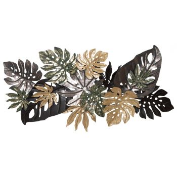 Decoratiune de perete 3D Antique Leaf, Mauro Ferretti, 133x67 cm, fier