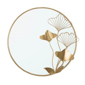 Oglinda decorativa Flower, Mauro Ferretti, 75x72 cm, fier, auriu
