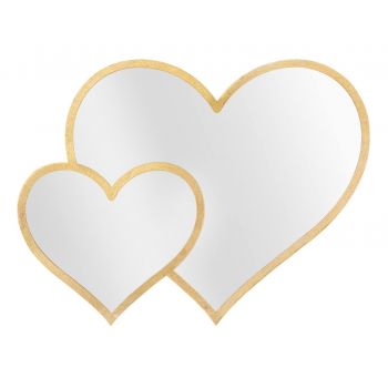 Oglinda decorativa Glam Heart, Mauro Ferretti, 65x50 cm, fier, auriu