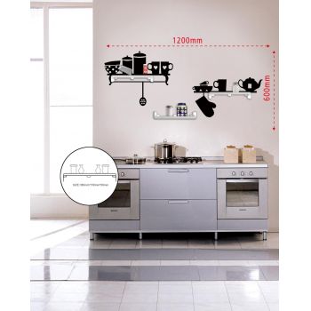 Raft de prete cu sticker Kitchen, Mauro Ferretti, 120x60 cm, plastic
