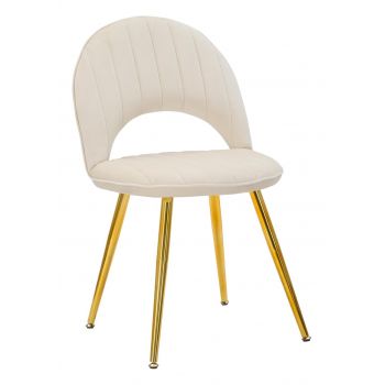 Set 2 scaune Flex, Mauro Ferretti, 52x48x78 cm, catifea, crem