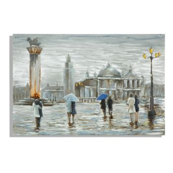 Tablou decorativ Old City, Mauro Ferretti, 120x80 cm, canvas pictat manual, multicolor