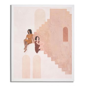 Tablou decorativ Lady -B, Mauro Ferretti, 80x100 cm, lemn pin/canvas pictat manual
