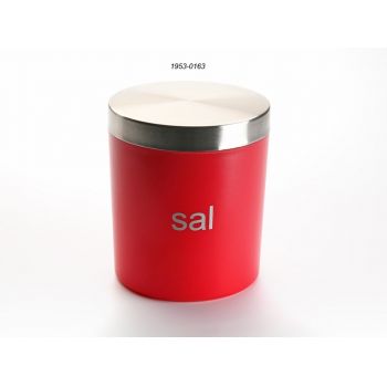 Recipient pentru sare Sal, Versa, 10 x 10 x 12.5 cm, polistiren, rosu