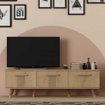 Comoda TV, Olivia, Asimo, 150 x 45 x 35 cm, pal melaminat, stejar
