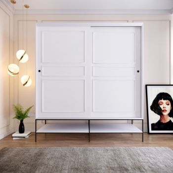 Dulap pentru haine, Comforty, Martin, 190 x 200 x 57 cm, pal melaminat, alb