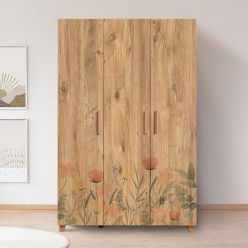 Dulap pentru haine, Vella, Leva Tulip, 120 x 189 x 48 cm, pal melaminat, multicolor