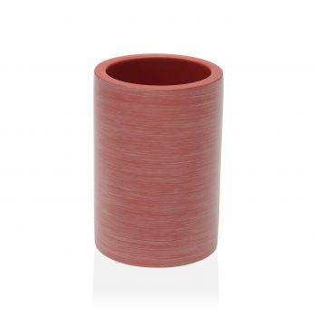 Suport periute si pasta de dinti Terrain, Versa, 8.2 x 9.3 cm, polirasina, roz