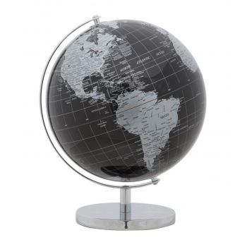 Glob pamantesc decorativ, Mauro Ferretti, 25x34 cm, plastic/fier, negru/argintiu
