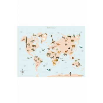 Vissevasse poster World Map Animal 30 x 40 cm