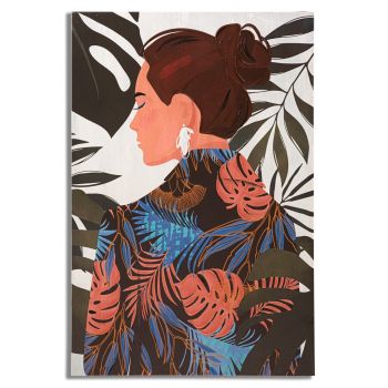 Tablou, Mauro Ferretti, Lady Jungle - B, 80 x 2.8 x 120 cm, lemn de pin/panza, multicolor