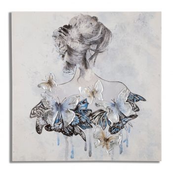 Tablou, Mauro Ferretti, Woman - A, 80 x 2.8 x 80 cm, lemn de pin/panza, multicolor