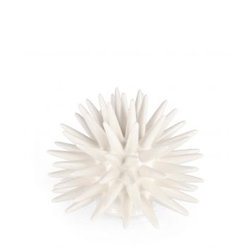 Decoratiune Abyss Sea Urchin, Bizzotto, Ø 15 x 13 cm, portelan, alb