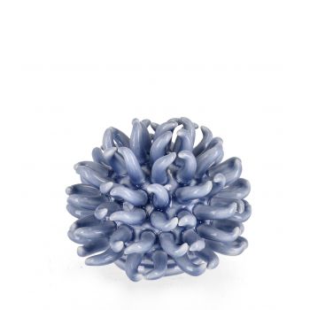 Decoratiune Deep Sea Urchin, Bizzotto, Ø 15 x 13 cm, portelan, albastru deschis