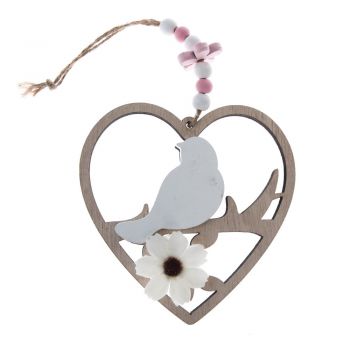 Set 2 decorațiuni din lemn în formă de inimă - Dakls