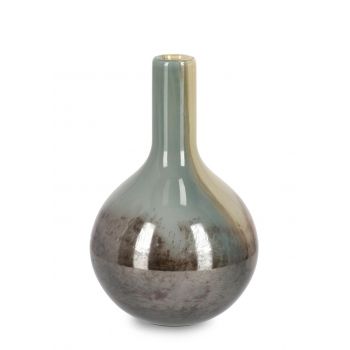 Vaza Mercury, Bizzotto, Ø 20.8 x 31.4 cm, sticla, handmade, maro/gri