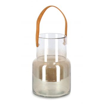 Vaza Saturn, Bizzotto, Ø 17.5 x 27.5 cm, sticla, handmade, bej
