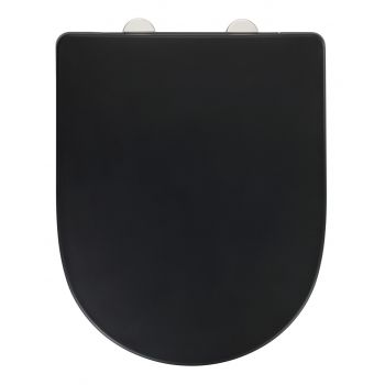 Capac de toaleta, Wenko, Exclusive O.novo, 36.5 x 45 cm, duroplast, negru