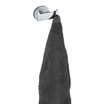 Suport prosoape de baie, Wenko, UV-Loc, Maribor, 9 x 5 x 5.5 cm, metal, gri/negru