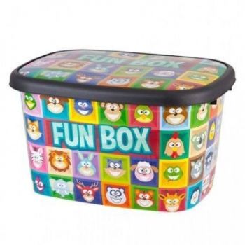 Cutie pentru depozitare jucarii copii 9 litri Fun Box multicolor ieftin