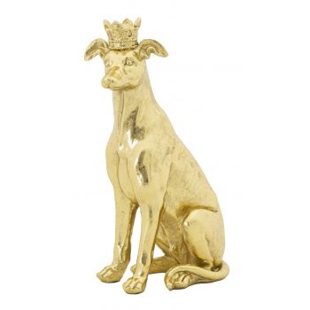 Decoratiune, Mauro Ferretti, Dog, 20 x 12.5 x 33 cm, polirasina, auriu