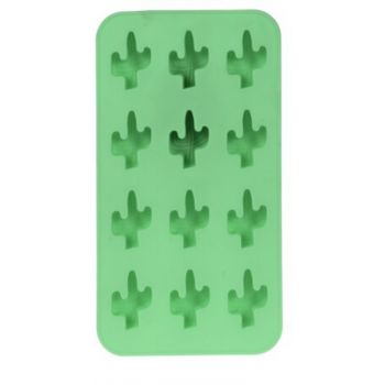 Forme pentru gheata Cactus, 19.5x10.5x1.5 cm, silicon, verde