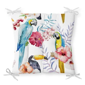 Pernă pentru scaun cu amestec de bumbac Minimalist Cushion Covers Jungle Birds, 40 x 40 cm