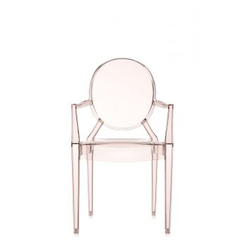 Set 2 scaune Kartell Louis Ghost design Philippe Starck portocaliu transparent